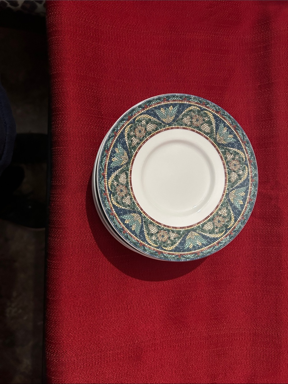Mikasa Teal and Gold Decorative Saucer